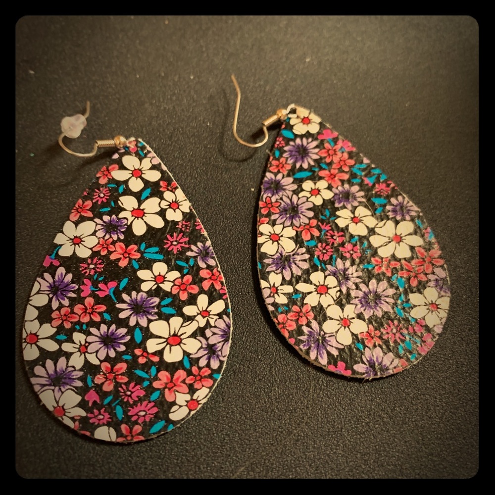 Large leather earrings